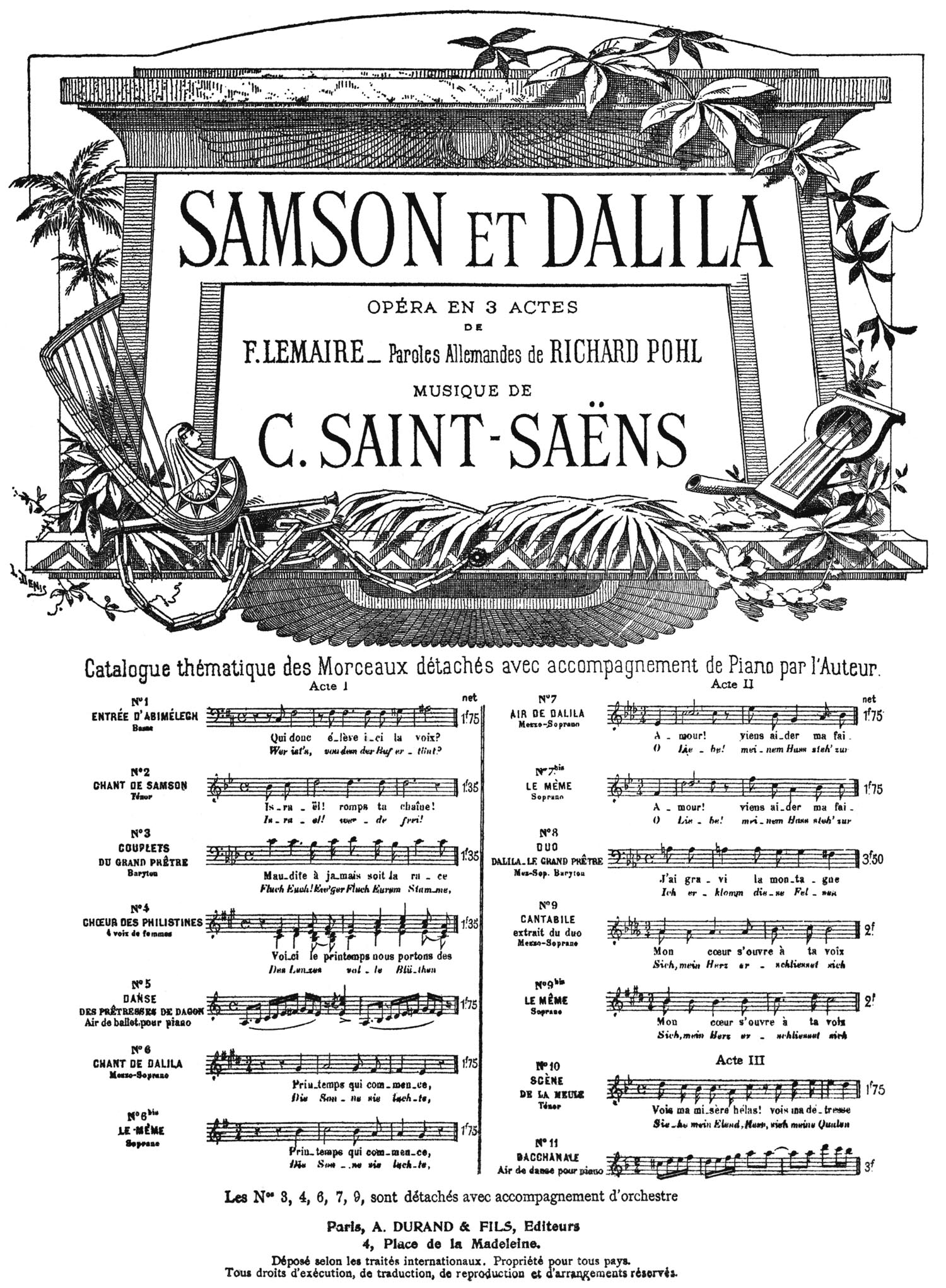 Samson et Dalila - morceaux